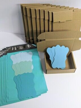 Polymailer Shipping & Packing Set, 32 Pieces: 10 Mailers, 10 Boxes, 12 Notecards